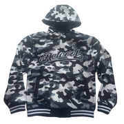 ACTCOOL HOODED CAMO BUTTON-UP BLACK & WHITE