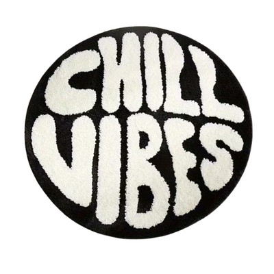 BLACK AND WHITE CHILL VIBES RUG
