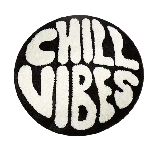 BLACK AND WHITE CHILL VIBES RUG