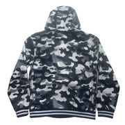 ACTCOOL HOODED CAMO BUTTON-UP BLACK & WHITE