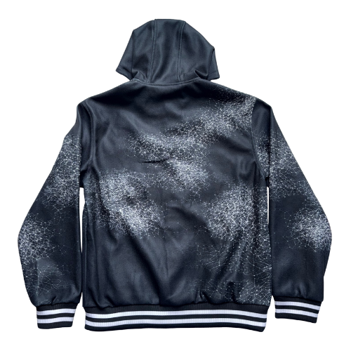 ACTCOOL HOODED GRAPHIC BUTTON-UP BLACK & WHITE