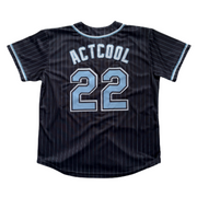 ACTCOOL PINSTRIPE BUTTON-UP BLACK