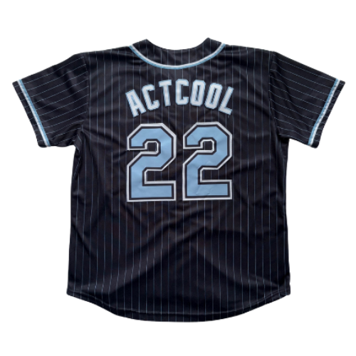 ACTCOOL PINSTRIPE BUTTON-UP BLACK